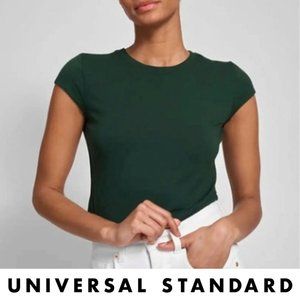 Ashley Cap Sleeve Tee in Forest Green (L)